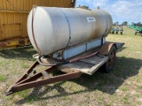 1000 gallon water tank on single axle trailer