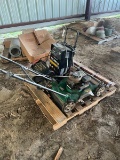 pallet - mower, battery charger, creeper