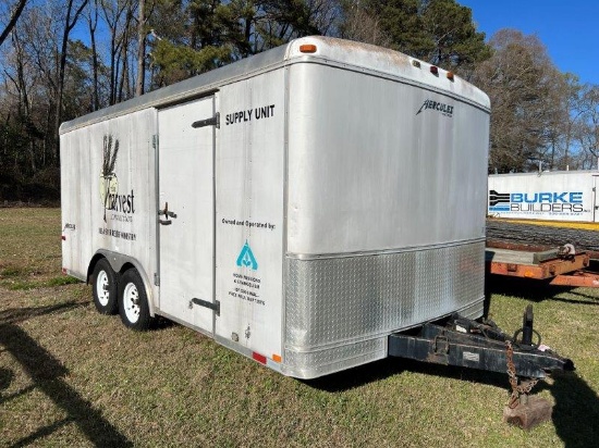 Hercules 16 ft. dual axle enclosed trailer, side door and swing out rear door