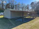 40 ft. x 14 ft. Wood Building with metal roof with 40 ft. x 15 ft. lean-to shelter with metal roof.