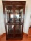 Wood Curio cabnet with glass doores and glass shelves