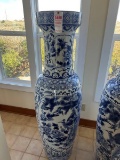 Tall asian blue and white vase 60