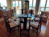 Glass table and 8 chairs (octagon)