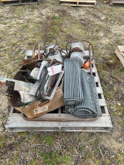 Pallet of farm items