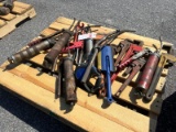 Pallet pipe wrenches, grease guns, misc