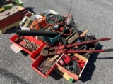 Pallet of misc tools, charger, drills