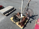Pallet of jacks, fan, cable