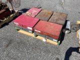 Pallet of (5) metal containers of nuts and screws