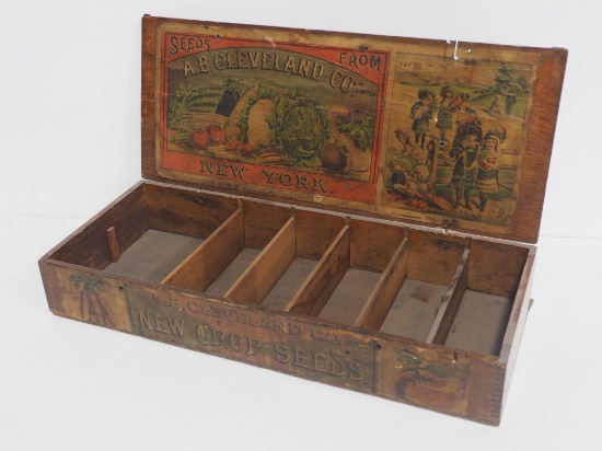 A.B. Cleveland Co. wooden seed box