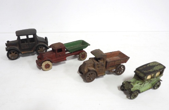 (4) Miniature Cast Iron Vehicles