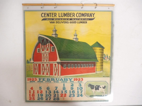 1923 Center Lumber Co. calendar