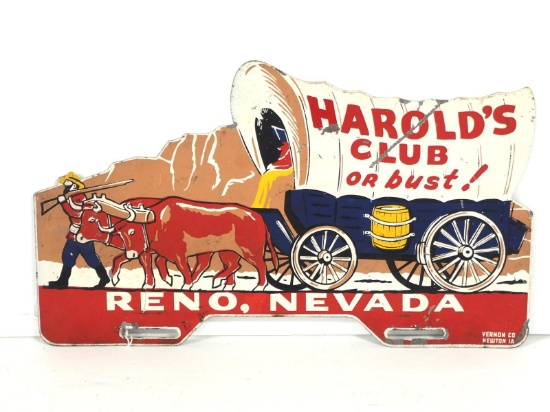 Harolds Club or Bust license plate topper