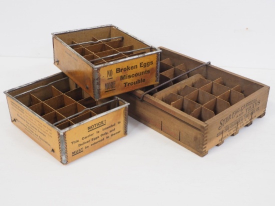 (3) Rochester Egg Carrier boxes