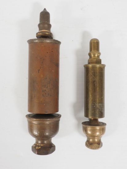 (2) Brass steam whistles