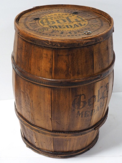 Gold Medal Flour barrel with lid