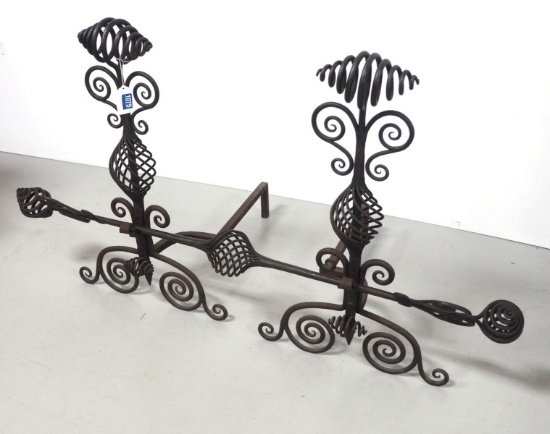 Kelse Boone andirons, RARE!