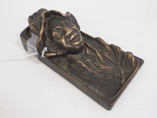 Brass ink well of Johnny Griffen black boy
