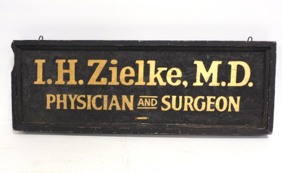 I.H. Zielke M.D. Physician and Surgeon sign