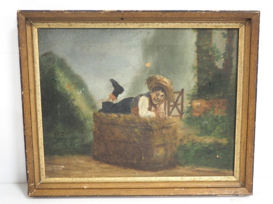 Oil painting of young boy