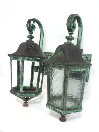 Pair of bronze wall sconces