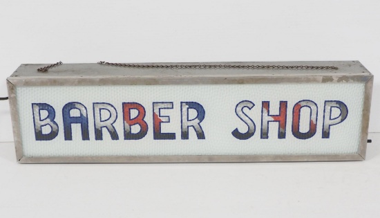 Lighted glass Barber Shop sign