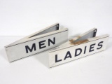 Pair of Men's & Ladies bathroom signs