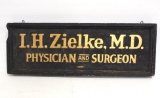 I.H. Zielke M.D. Physician and Surgeon sign