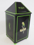Metal trash can with Polly Gas paint
