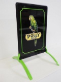 Curb sign with Polly Gas paint