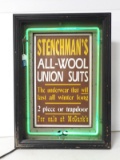 Neon Stenchman's All-Wool Union Suits sign