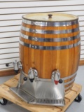 Wooden root beer barrel dispenser