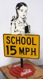 School girl 15 mph School Crossing sign