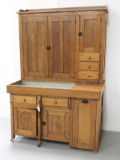 Primitive oak kitchen cabinet
