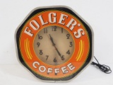 Neon Folgers Coffee clock