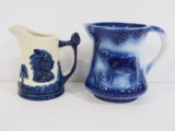 (2) Stoneware pitchers