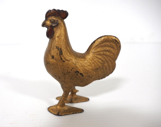 Cast iron rooster bank