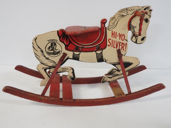 Wooden Lone Ranger rocking horse