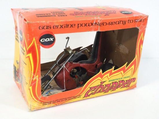 Cox 3-wheel, gas motorcycle chopper