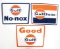 (3) Gulf gas pump plate signs