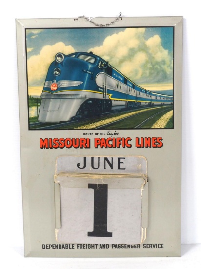 Missouri Pacific Lines calendar sign