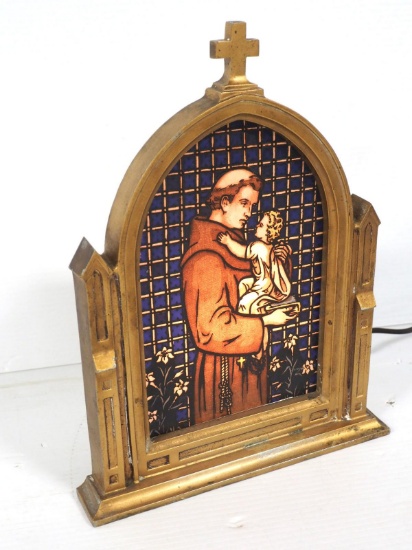 Vintage lighted religious lamp