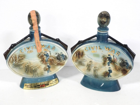 (2) Jim Beam Civil War decanters