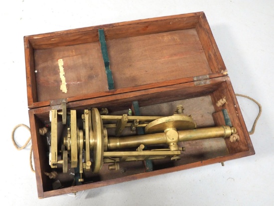 Brass transit in wooden box