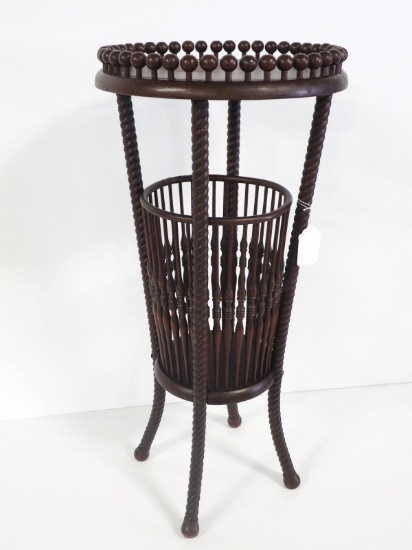 Oak stick & ball knitting stand