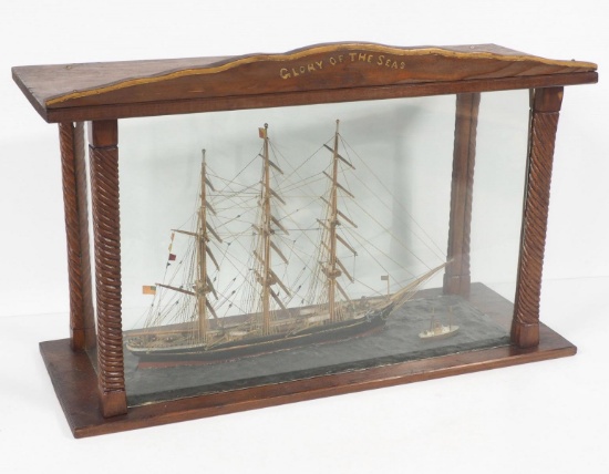 Early ship model in case