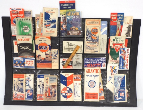 Collection of oil company road maps, etc.