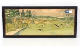 Harry Elliot lithograph of hunting scene