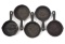 (5) Small cast iron advertising skillets