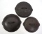 (3) Griswold cast iron lids