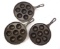 (3) Griswold No.32 cast iron Egg Poacher